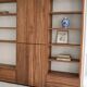 HÜLSTA MEGA-DESIGN Library 379cm - 5 columns Walnut & White Lacquer + contactless neon lighting