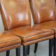 4 chaises de salle à manger en cuir de mouton marron