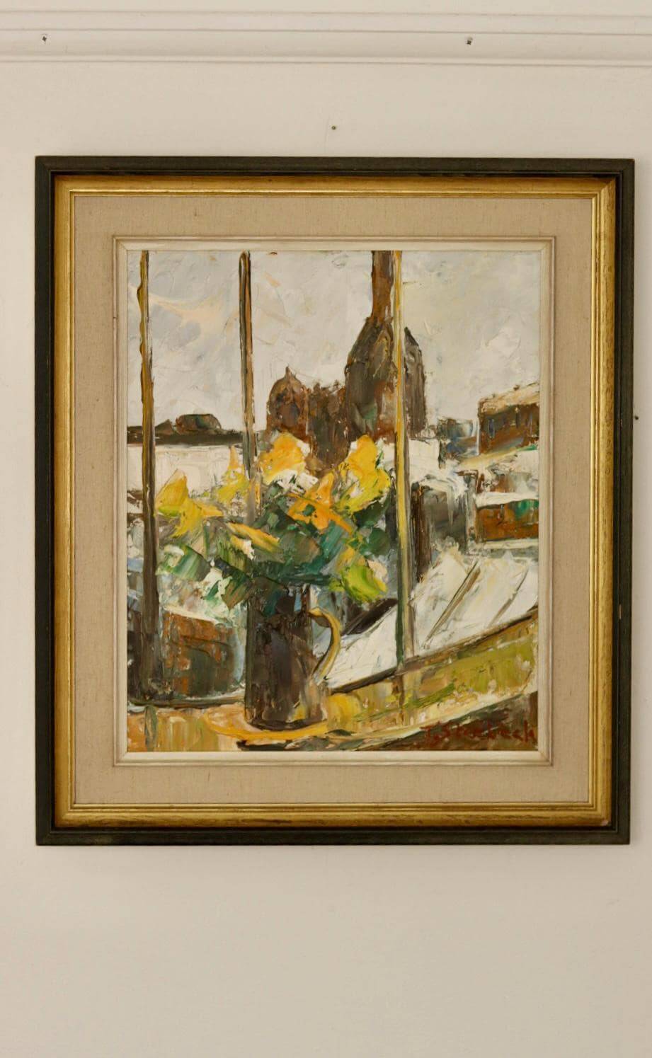"Yellow Flowers by a Window" by T. Stenbäck