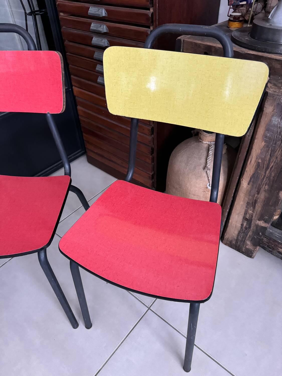 Pair of vintage Formica chairs