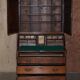George III oak secretary bookcase circa 1760, Thomas Chippendale style.