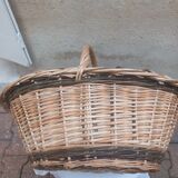 Oval basket woven wicker and hazel