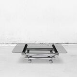 Table basse en verre et chrome