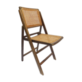 Wooden folding chair and cannage