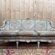 Louis XV salon in reclaimed wood, three-seater sofa and two armchairs.
