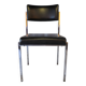 Modernist chair in chromed metal and black imitation leather