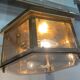 Vintage ceiling lamp in brass and smoked glass