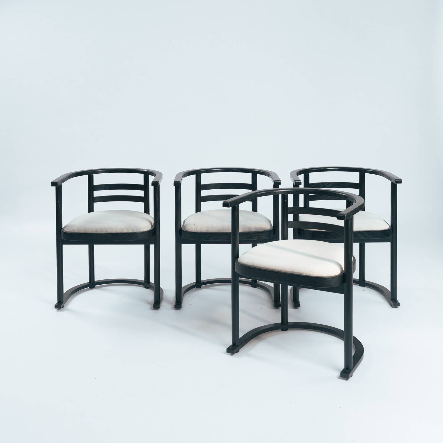 Josef Hoffmann Fledemaus style dining chairs, Bauhaus, set of 8