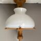 Oak ceiling lamp Guillerme & Chambron 1950