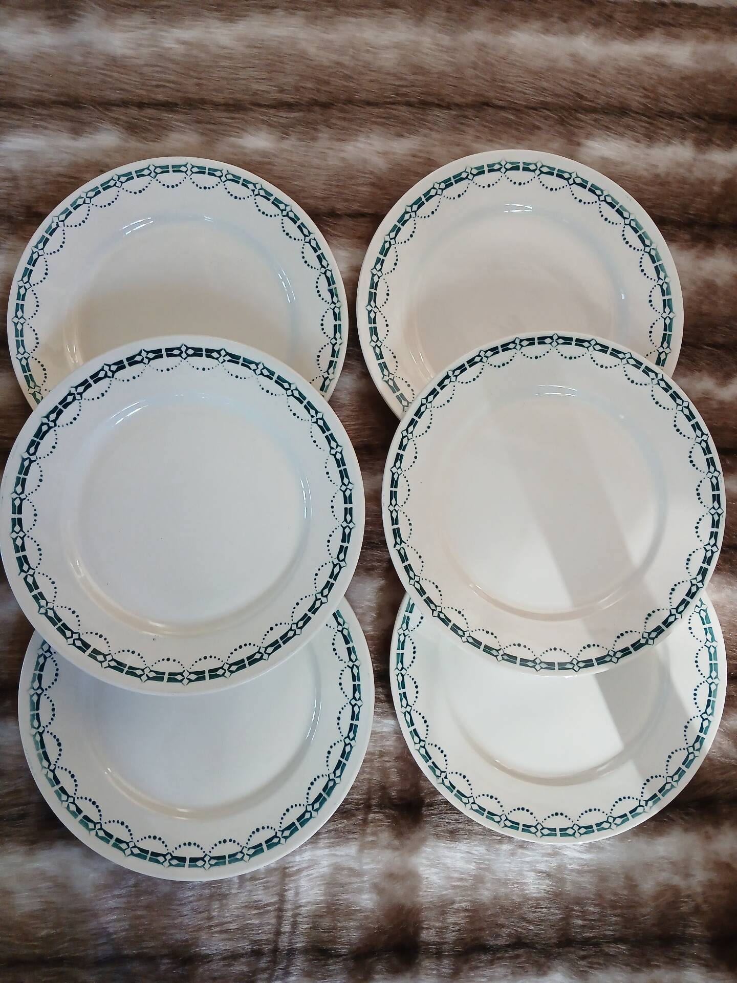 12 flat plates in ironstone from Badonviller