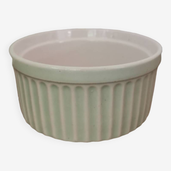 Vintage mint green enameled ceramic ramekin bowl