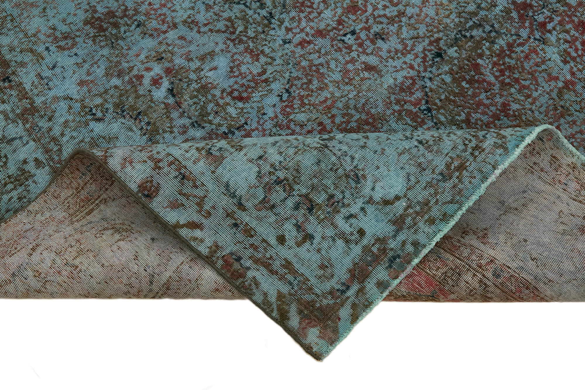 Handmade oriental decorative 1980s 331 cm x 331 cm blue wool carpet