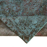 Handmade oriental decorative 1980s 331 cm x 331 cm blue wool carpet