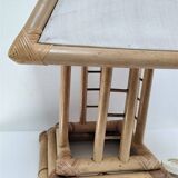 Pagoda-shaped bamboo canvas lamp