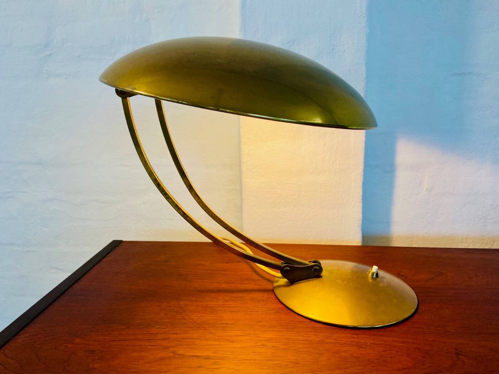 Vintage modernist Kaiser Dell brass lamp 1960s