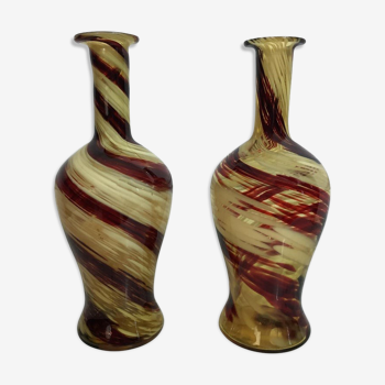 Paire de vases inspiration Murano, XIXème siècle