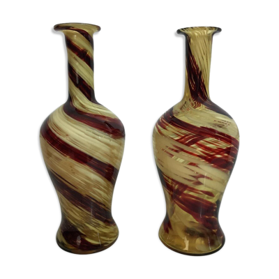 Paire de vases inspiration Murano, XIXème siècle