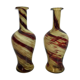 Paire de vases inspiration Murano, XIXème siècle