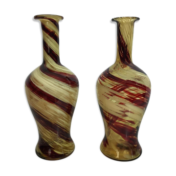 Paire de vases inspiration Murano, XIXème siècle