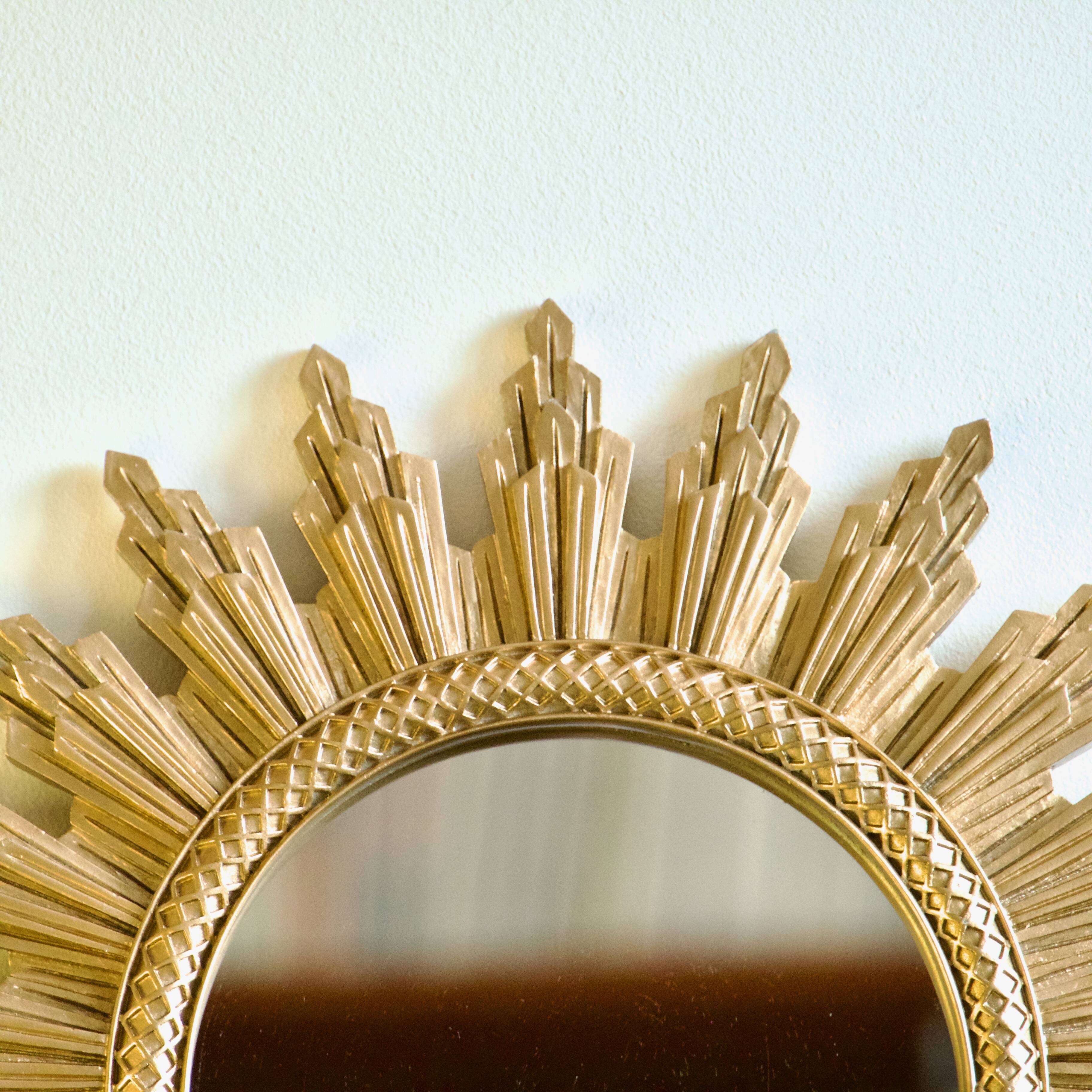 1970s Italian Gold Sun Mirror