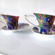 Paire de tasses et soucoupes design so french, décor du galion