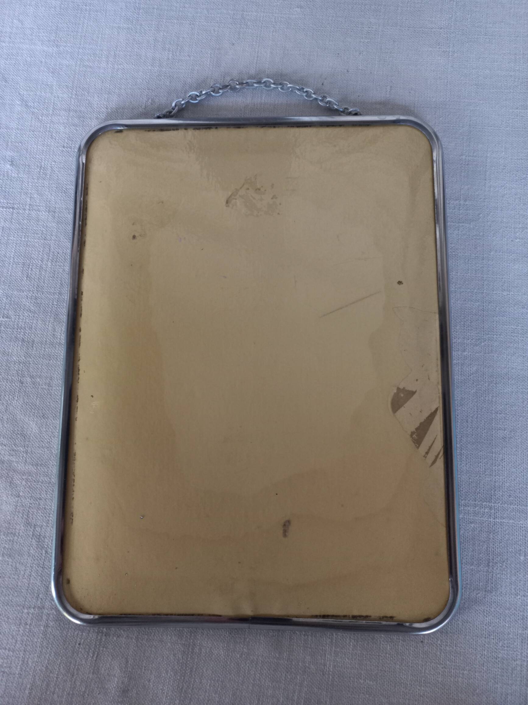 Barber mirror with chain