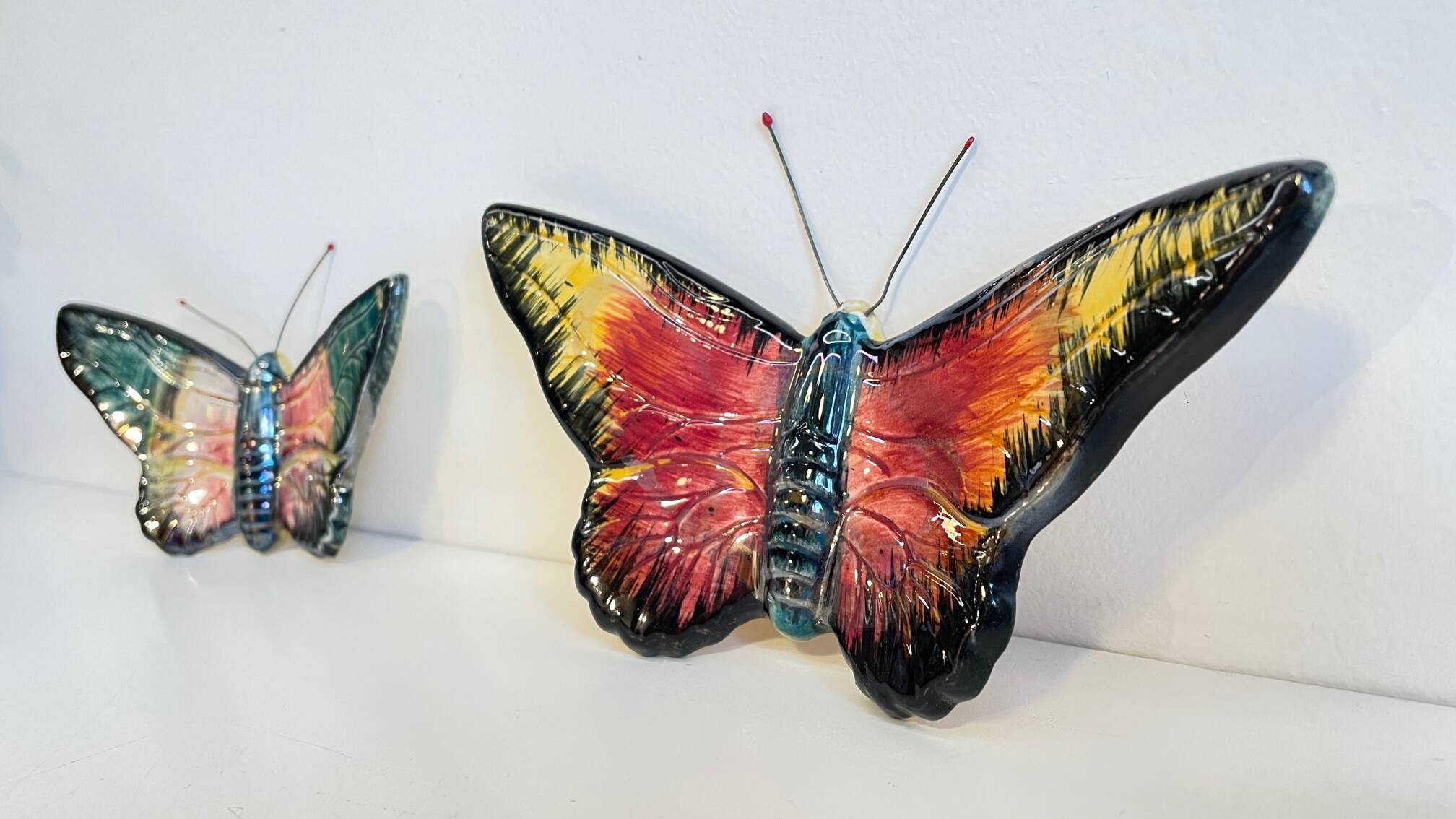 Vintage ceramic wall butterflies