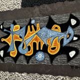 Jean Jaffeux enameled lava coffee table 1950