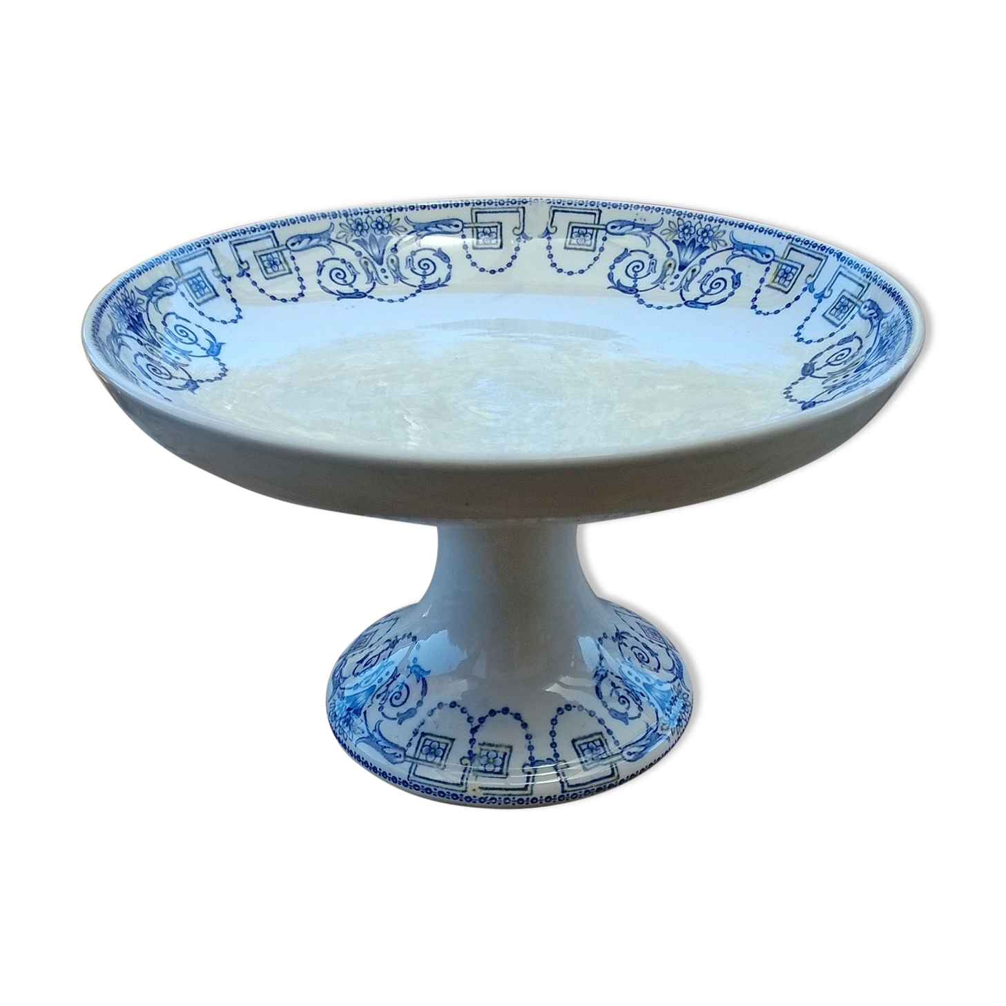 Former compotier in earthenware of Sarreguemines