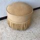 Vintage pouf in yellow velvet