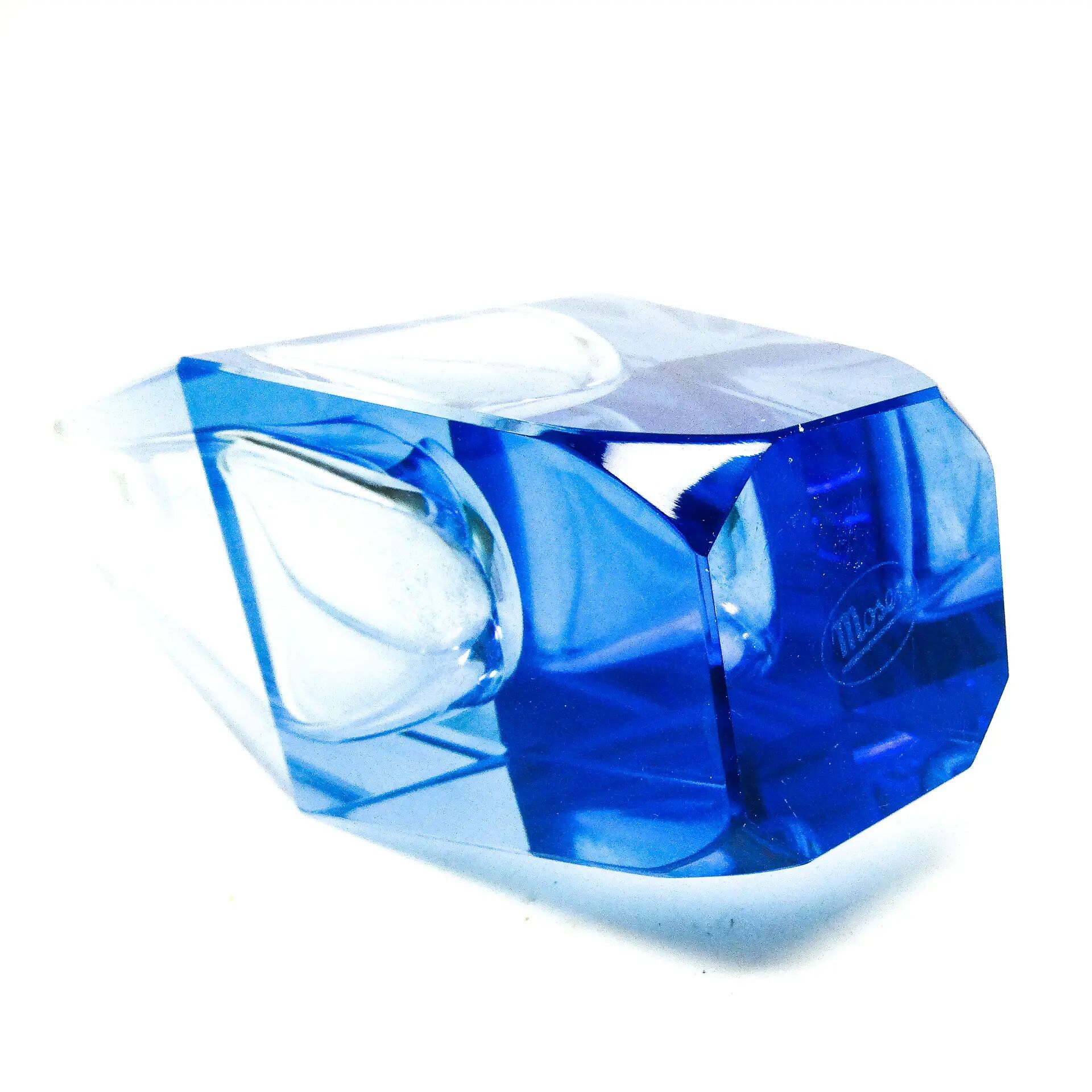 Art Deco vase, crystal, Moser, Czechoslovakia, 1930s
