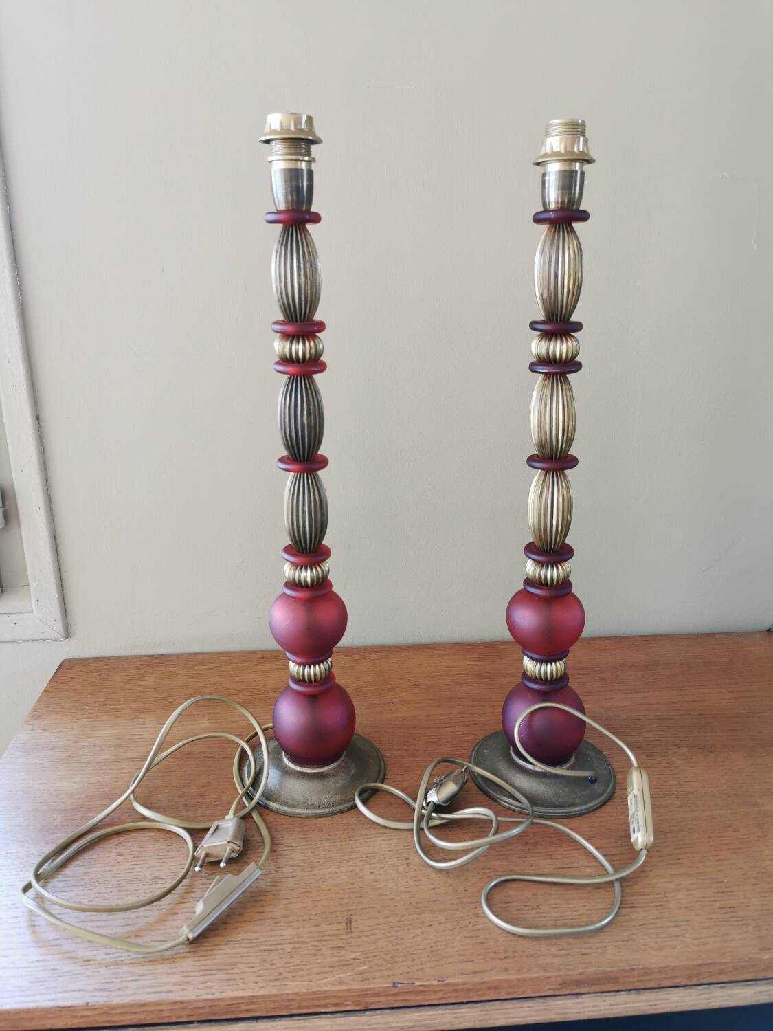 Pair of vintage lamp bases by Julie Prisca