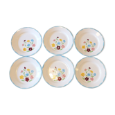 6 flat plates from the 50s Salins model Jocelyne