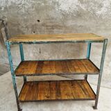 Industrial shelving unit sidetable kitchen rack pastel blue