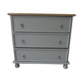 Chest of drawers 3 drawers green of gray, wooden top
