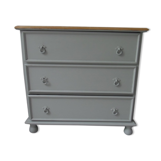 Chest of drawers 3 drawers green of gray, wooden top