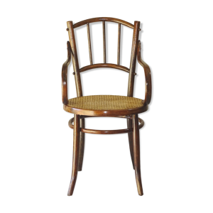Fauteuil canné en bois-courbé