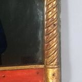 Restoration period mirror 1830 patinated gilded carved wood 48x33 cm
