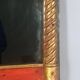Restoration period mirror 1830 patinated gilded carved wood 48x33 cm
