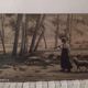 Oil on canvas the sheep herder signed Schmidt