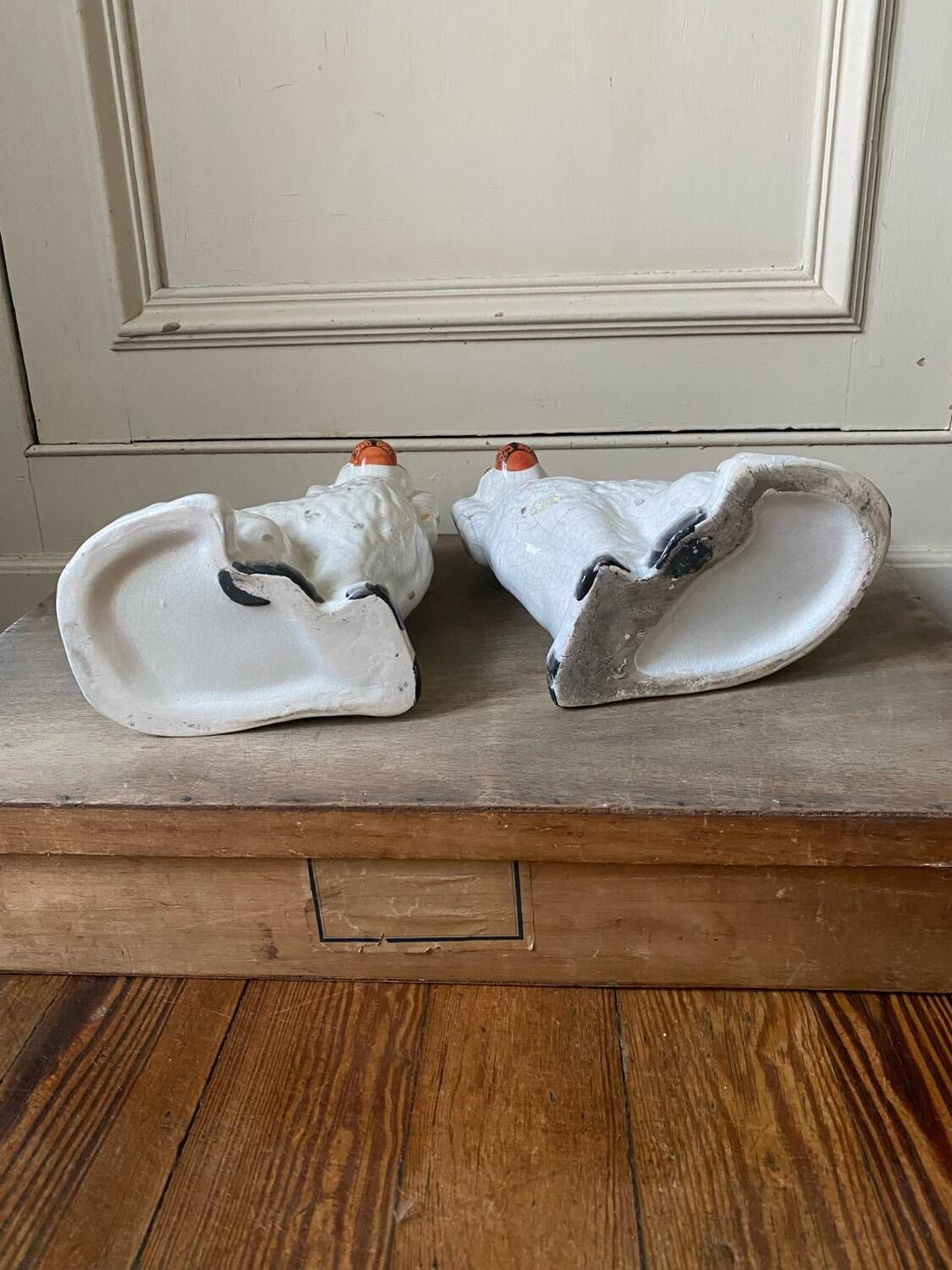 Pair of ceramic Staffordshire dogs late 19th century