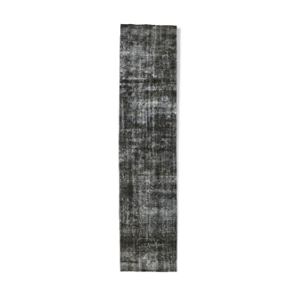 Tapis runner turc noir et gris 345x79cm