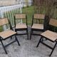 4 folding chairs in rattan and black wood by H&M