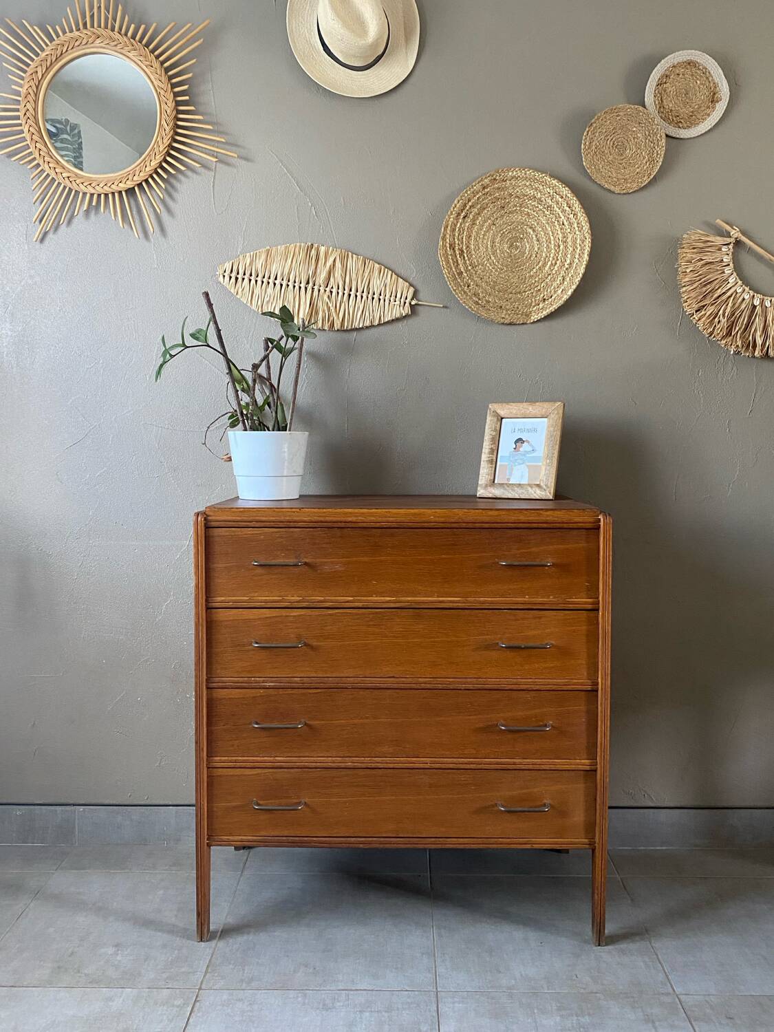 Commode vintage en chêne des années 60