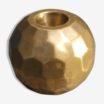 Faceted brass candle holder