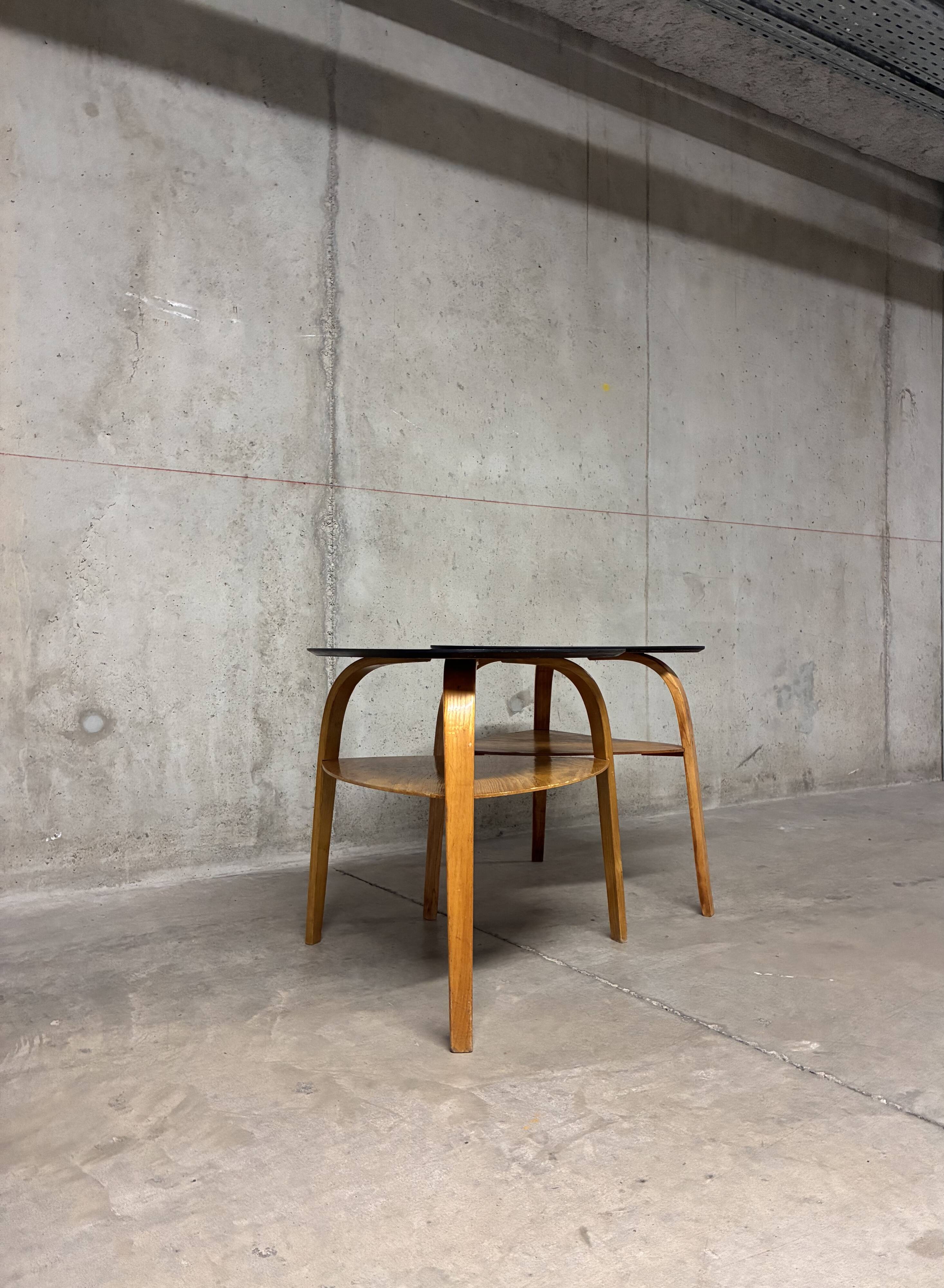 Set of 2 vintage 1960s tripod mediator coffee tables by Steiner.