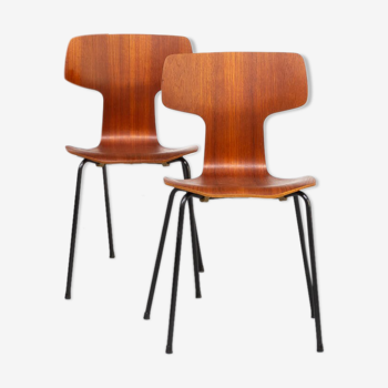 Chaises  'hammer' d' Arne Jacobsen pour Fritz Hansen 60s