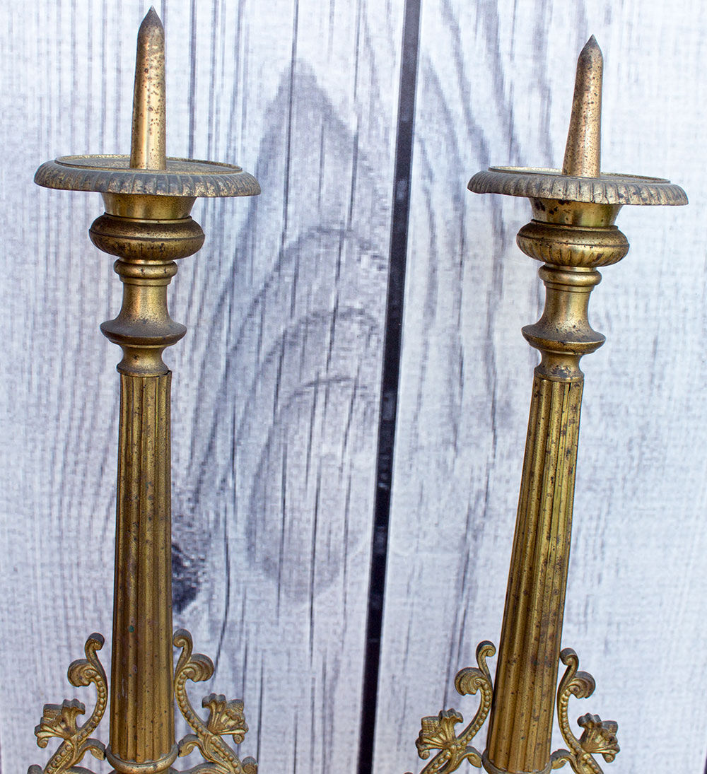 Pair of church candlesticks 57 cm high