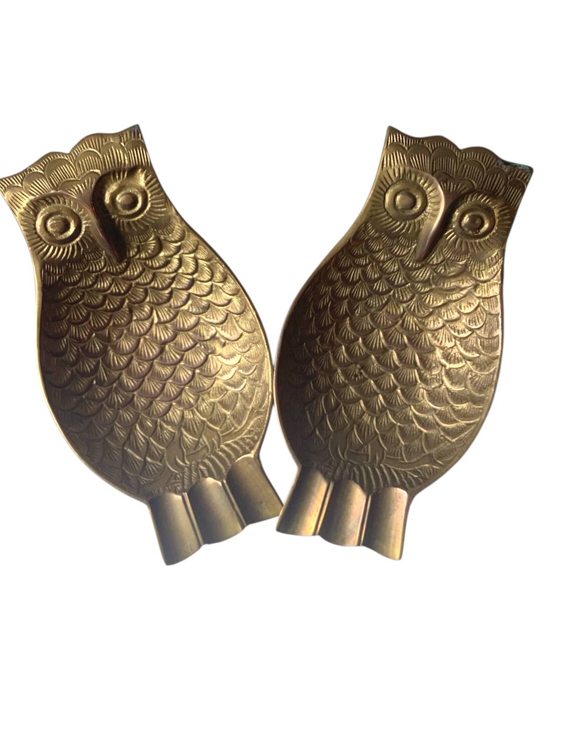 Vintage brass ashtray / pocket emptier – Owl