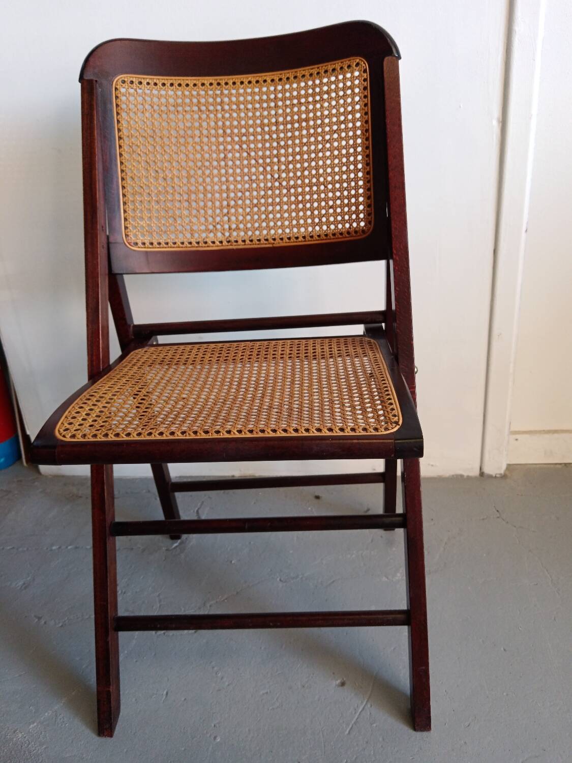 Vintage rattan folding chair
